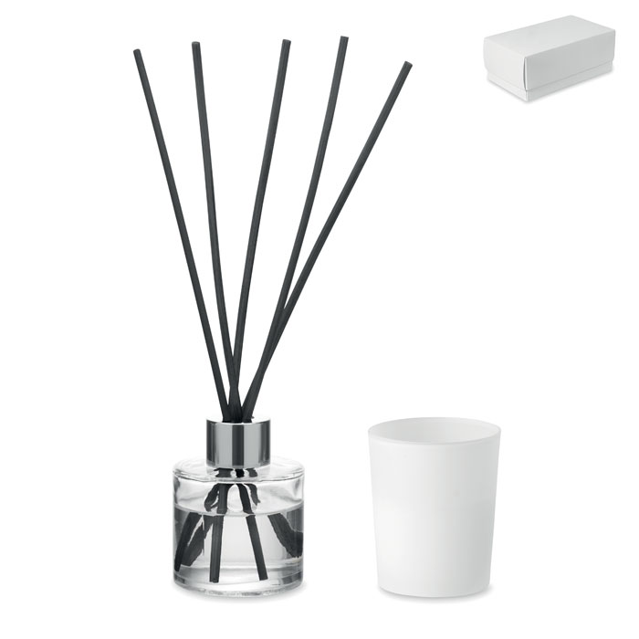 KALOMA SET Set vela y difusor de vainilla - Velas personalizadas - Regalo Promocional Personalizado