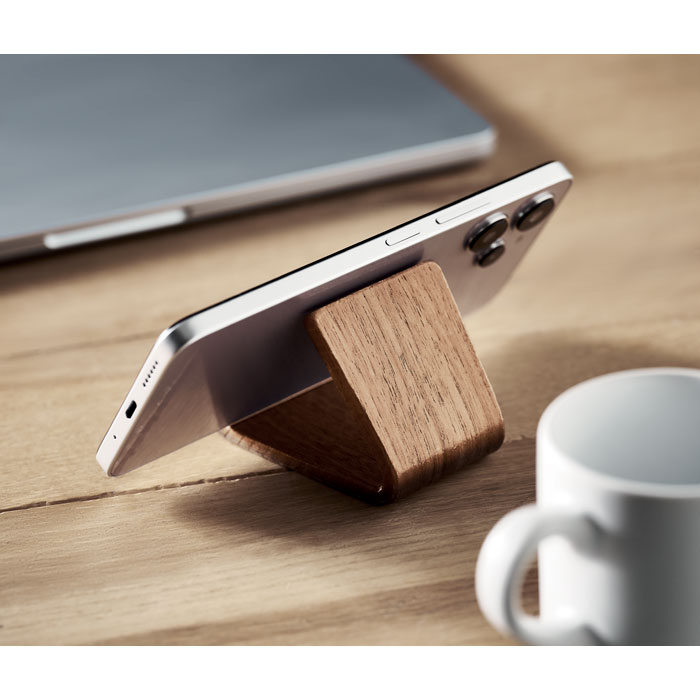 HOLD Soporte teléfono madera nogal - Tecnología - Regalo Promocional Personalizado - imagen 4