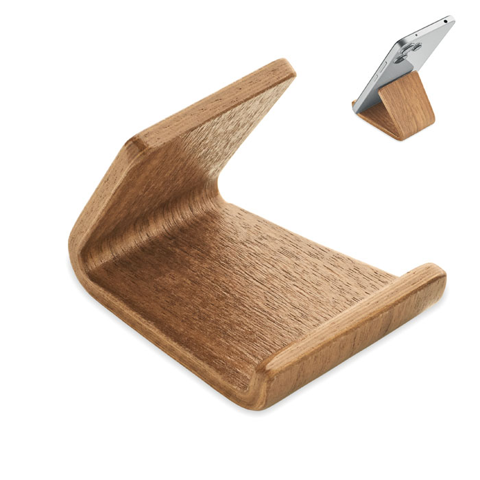 HOLD Soporte teléfono madera nogal - Tecnología - Regalo Promocional Personalizado