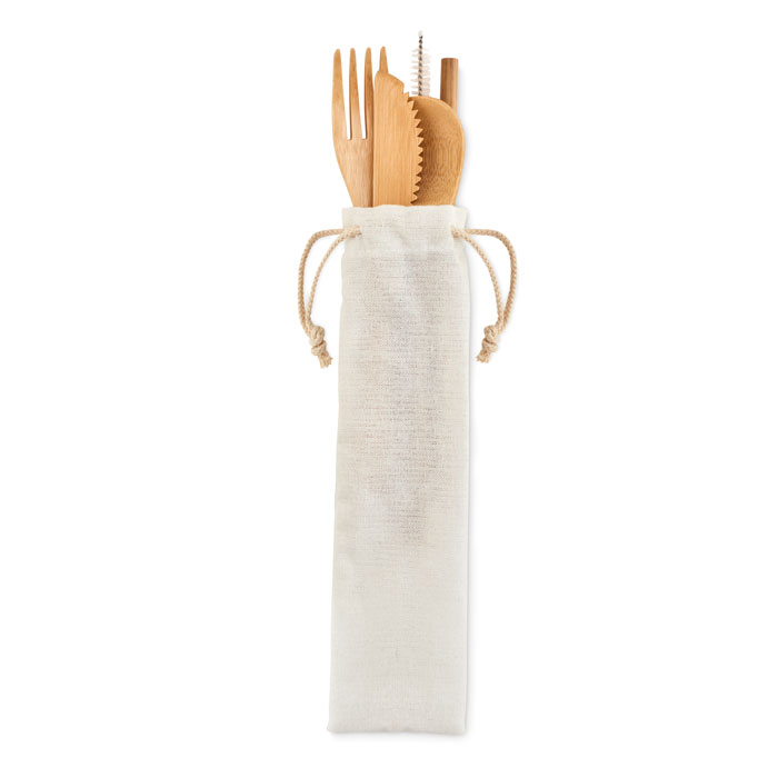 SETSTRAW Set de cubiertos de bambú - Otros accesorios cocina - Regalo Promocional Personalizado - vista alternativa