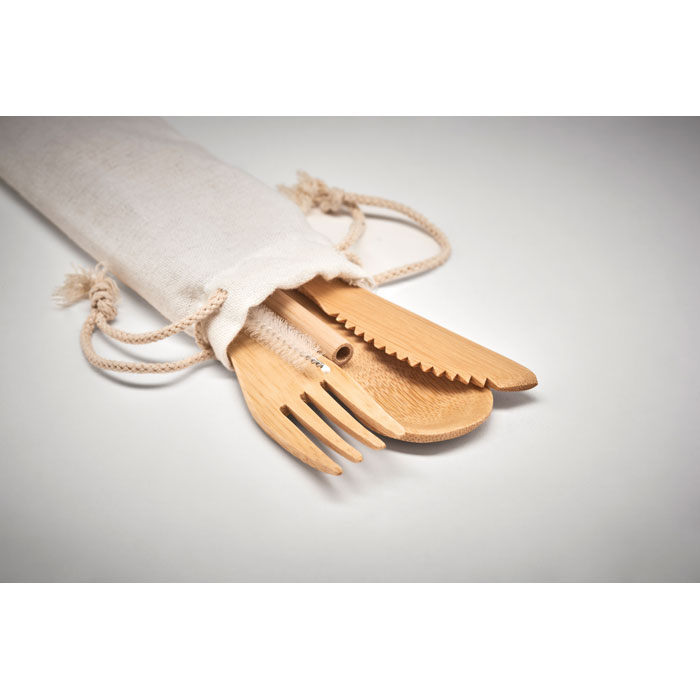 SETSTRAW Set de cubiertos de bambú - Otros accesorios cocina - Regalo Promocional Personalizado - imagen 5