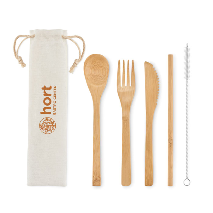 SETSTRAW Set de cubiertos de bambú - Otros accesorios cocina - Regalo Promocional Personalizado - imagen 4