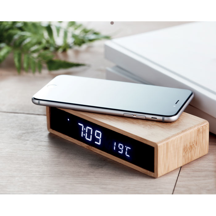 MORO Cargador inalámbrico de bambú - Tecnología - Regalo Promocional Personalizado - imagen 6
