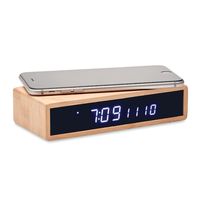 MORO Cargador inalámbrico de bambú - Tecnología - Regalo Promocional Personalizado - imagen 3