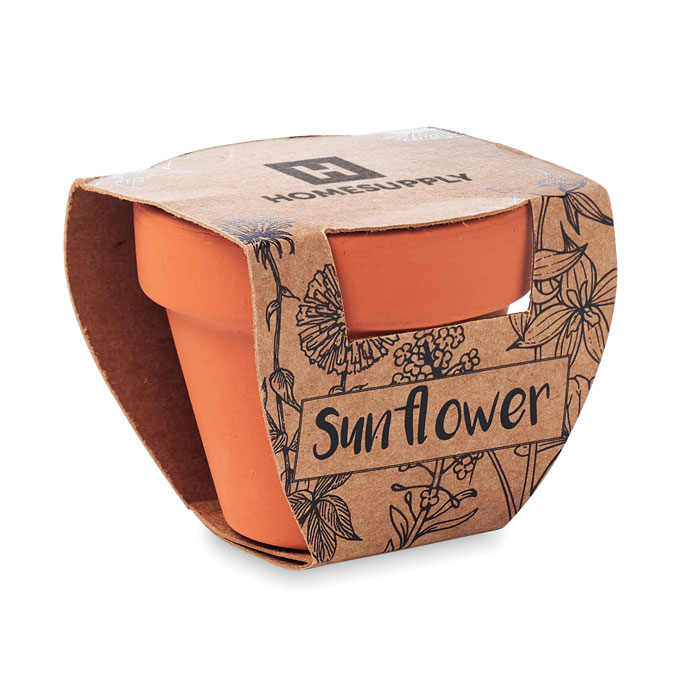 SUNFLOWER Juego de macetas de terracota - Jardín - Regalo Promocional Personalizado - imagen 4