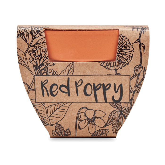 RED POPPY Juego de macetas de terracota - Jardín - Regalo Promocional Personalizado - vista alternativa