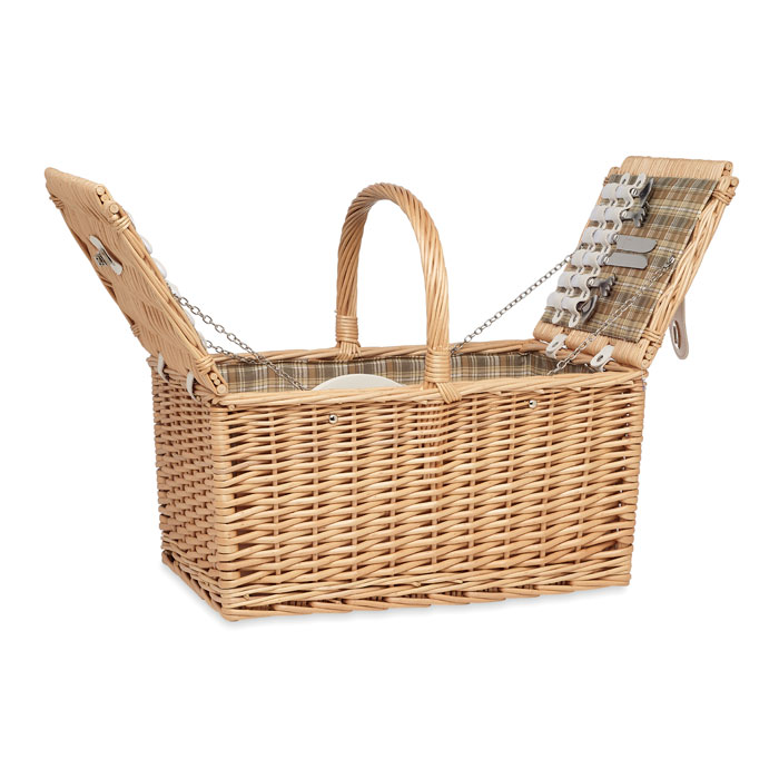 MIMBRE PLUS Cesta de picnic para 4 personas - Verano - Regalo Promocional Personalizado - imagen 4