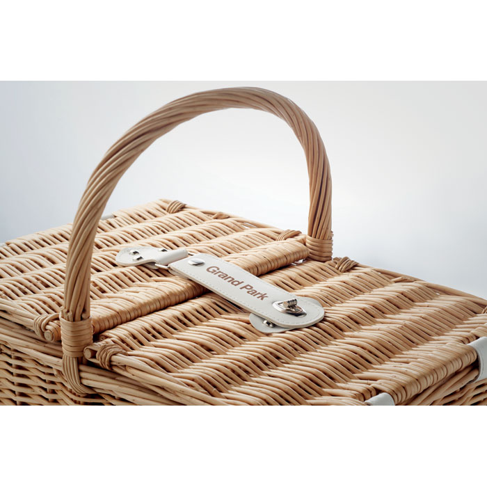 MIMBRE PLUS Cesta de picnic para 4 personas - Verano - Regalo Promocional Personalizado - imagen 5