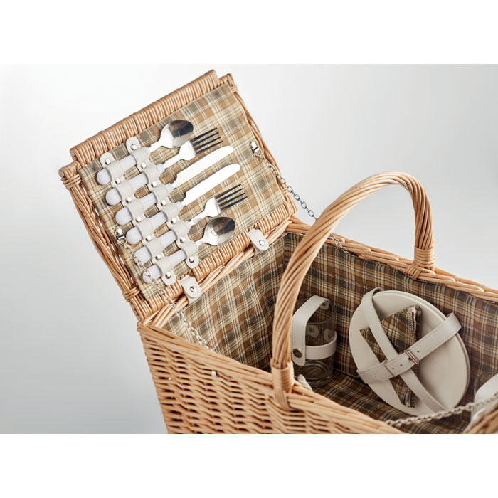 MIMBRE PLUS Cesta de picnic para 4 personas - Verano - Regalo Promocional Personalizado - vista alternativa