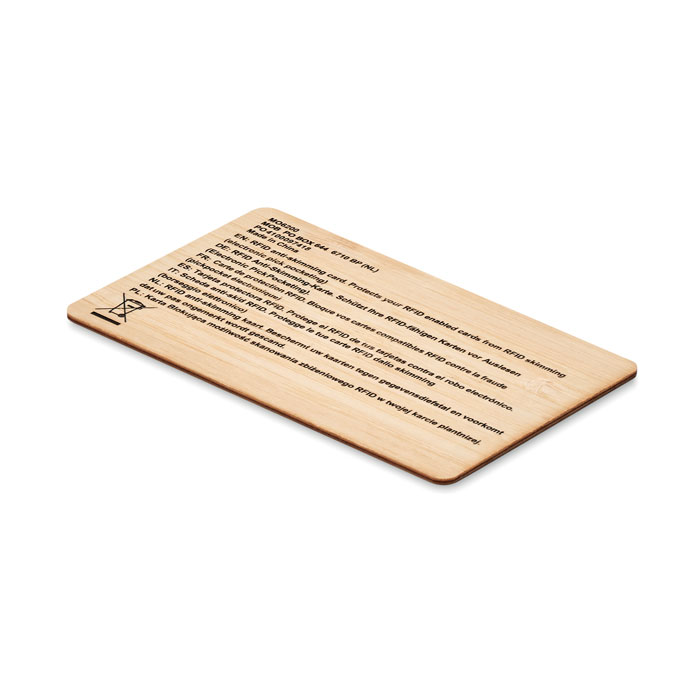 CUSTOS + Tarjeta RFID carcasa bambú - Tecnología - Regalo Promocional Personalizado - imagen 3