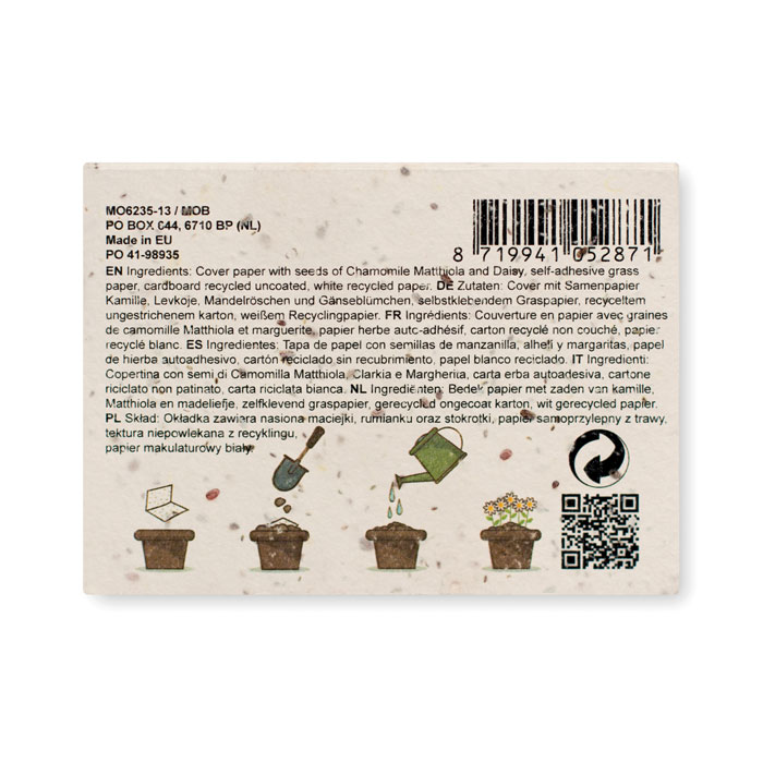GROW ME Bloc de notas semillas hierba - Oficina - Regalo Promocional Personalizado - vista alternativa