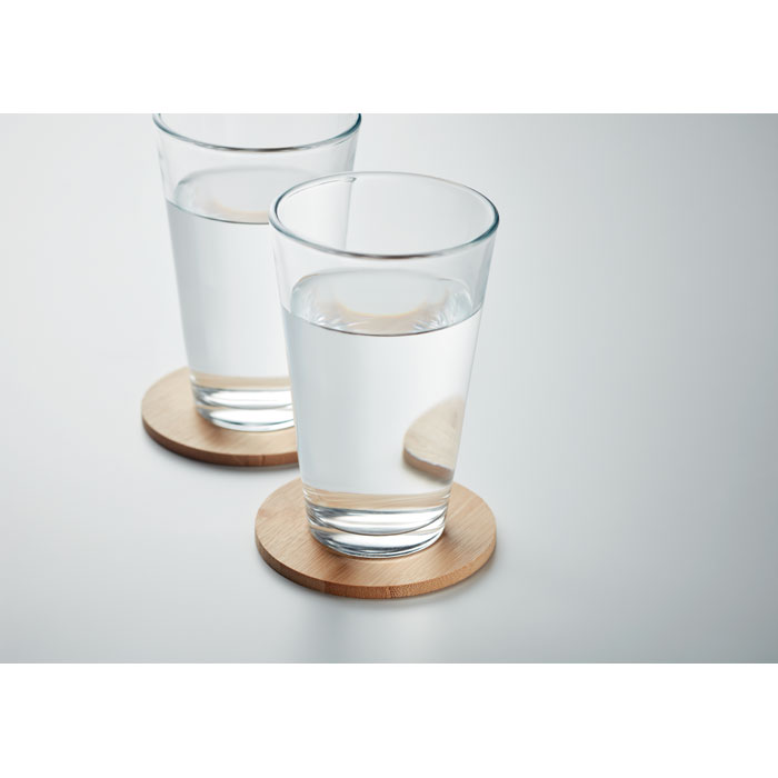 BAYIN SET Juego de 6 posavasos de bambú - Posavasos personalizados - Regalo Promocional Personalizado - imagen 5