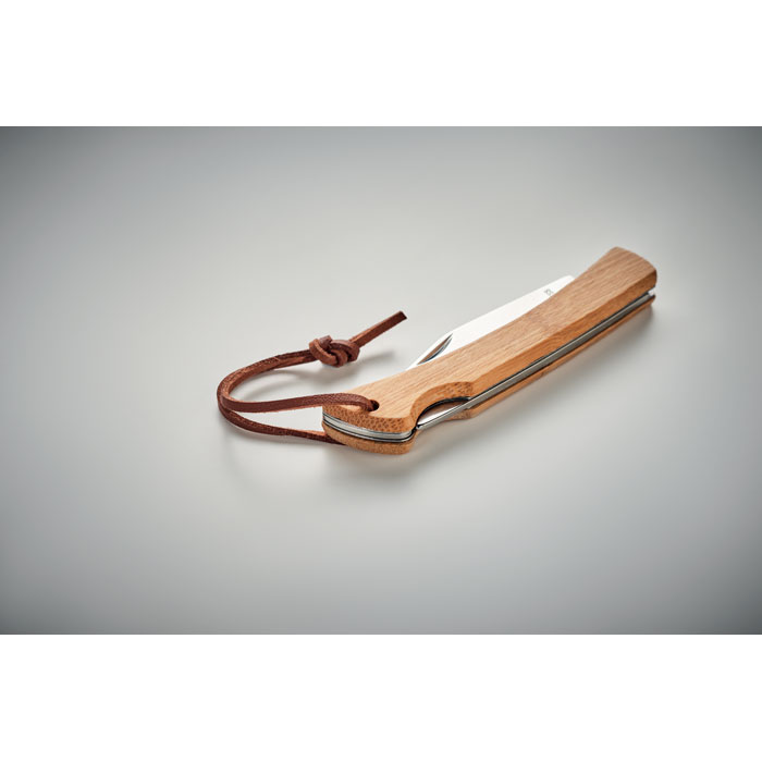 MANSAN Cuchillo plegable de bambú - Multiusos personalizados - Regalo Promocional Personalizado - imagen 6