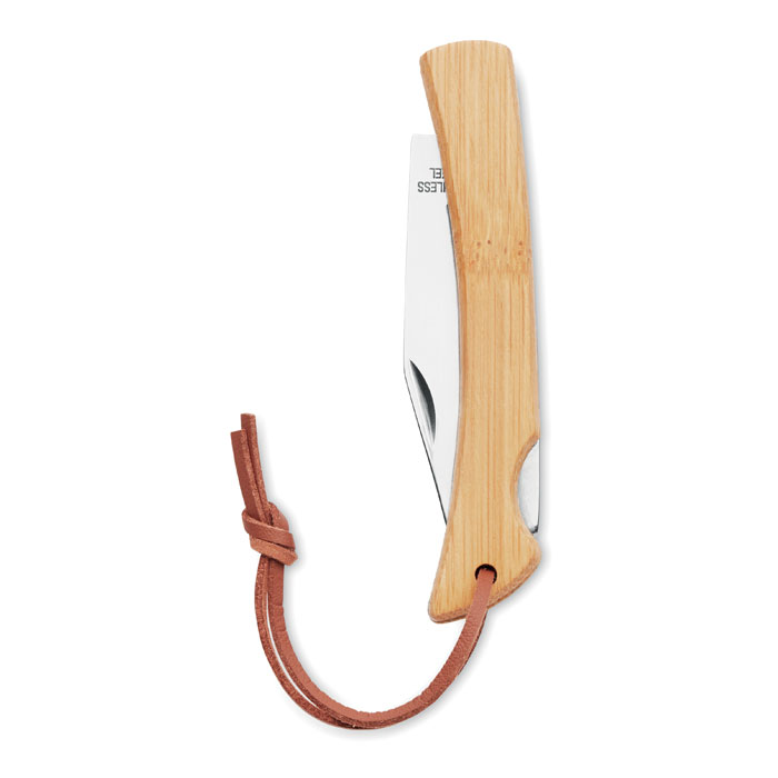 MANSAN Cuchillo plegable de bambú - Multiusos personalizados - Regalo Promocional Personalizado - imagen 3