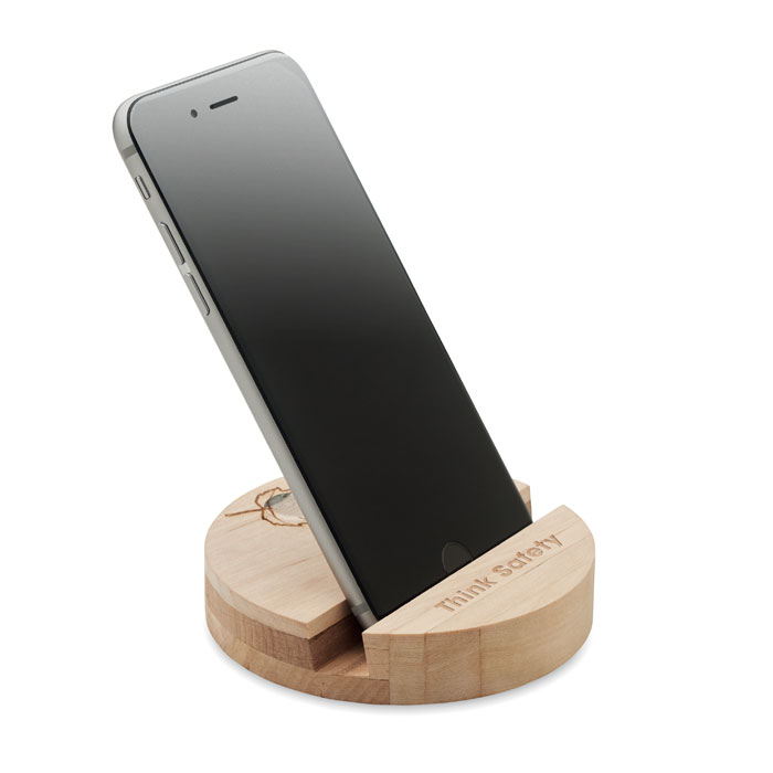 GROW ROUND STAND Soporte teléfono de abedul - Tecnología - Regalo Promocional Personalizado - imagen 4