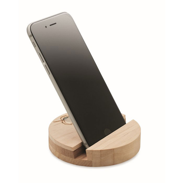 GROW ROUND STAND Soporte teléfono de abedul - Tecnología - Regalo Promocional Personalizado - vista alternativa