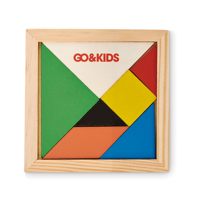 TANGRAM Rompecabezas Tangram de madera - Niños y Juegos - Regalo Promocional Personalizado - imagen 4