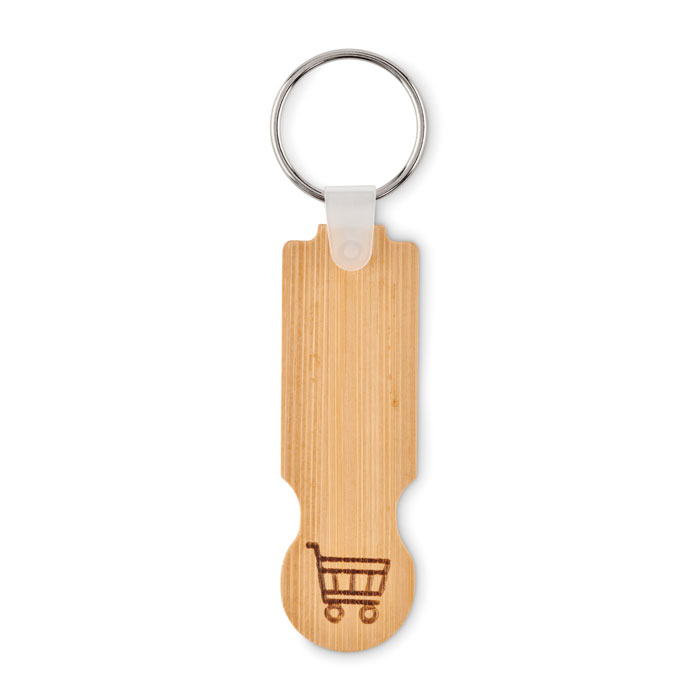 COMPRAS Llavero de bambú ficha - Llaveros, pins y chapas - Regalo Promocional Personalizado - imagen 3