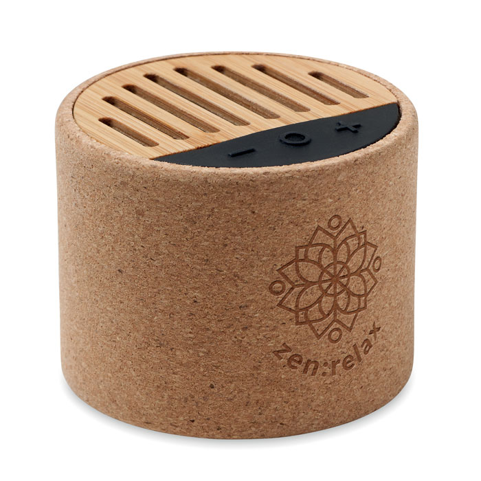 ROUND + Altavoz redondo de corcho - Tecnología - Regalo Promocional Personalizado - imagen 3