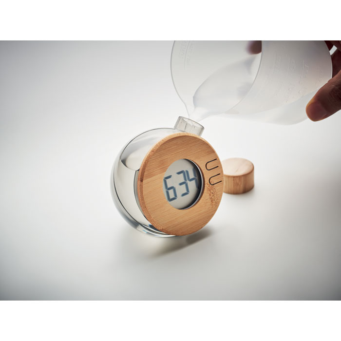 DROPPY LUX Reloj LCD de bambú por agua - Tecnología - Regalo Promocional Personalizado - imagen 5