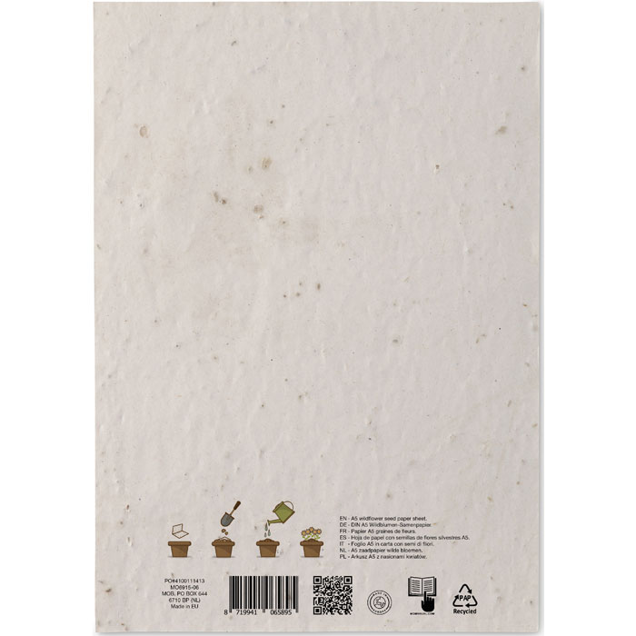 ASIDE Hoja A5 de papel con semillas - Oficina - Regalo Promocional Personalizado - vista alternativa