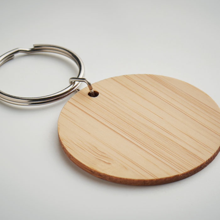 ROUNDBOO Llavero redondo de bambú - Tecnología - Regalo Promocional Personalizado - imagen 4