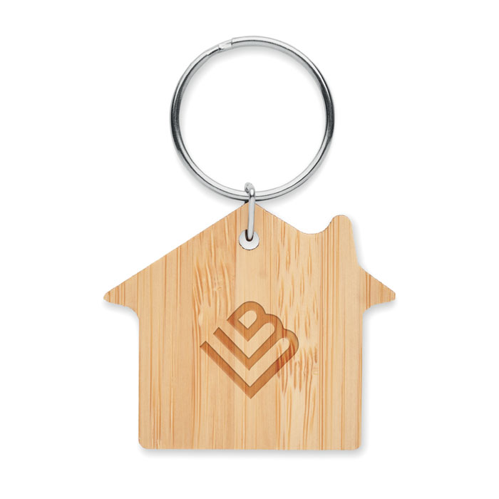 HOUSEBOO Llavero de bambú con forma de casa - Tecnología - Regalo Promocional Personalizado - imagen 4