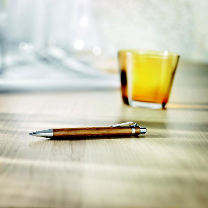 SUMATRA Bolígrafo automático de bambú - Escritura - Regalo Promocional Personalizado - imagen 3