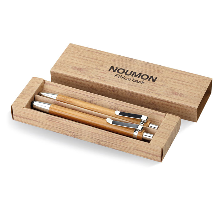 BAMBOOSET Set de bolígrafo y lápiz - Set de escritura personalizados - Regalo Promocional Personalizado - imagen 6
