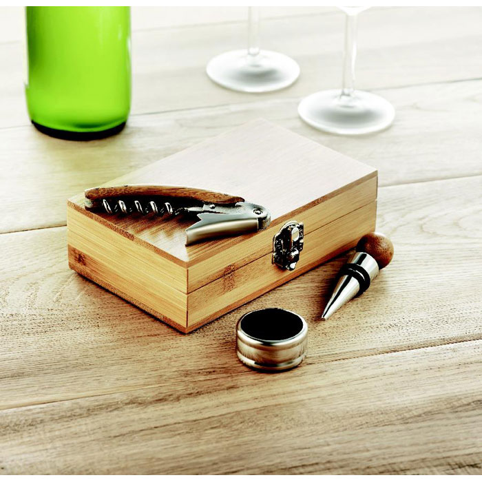 SONOMA Set de vino en caja de bambú - Set de vino - Regalo Promocional Personalizado - imagen 5