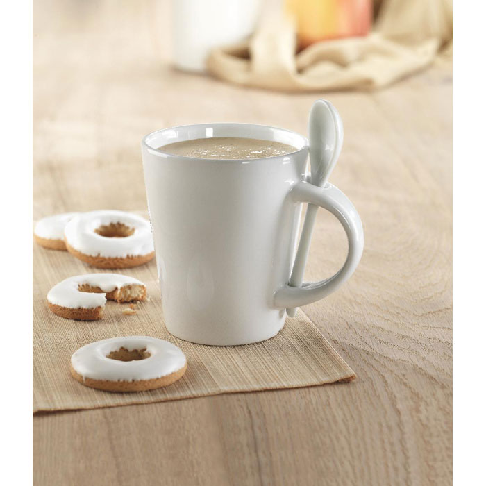 SUBLIMKONIK Taza con cuchara de cerámica. - Tazas y vasos personalizados - Regalo Promocional Personalizado - vista alternativa