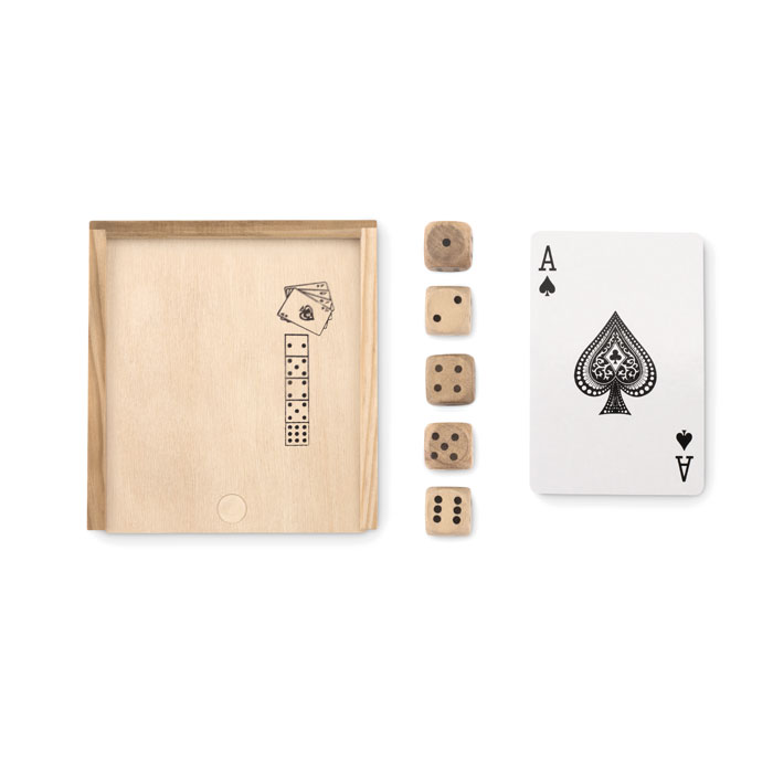 LAS VEGAS Set de cartas y dados en caja - Niños y Juegos - Regalo Promocional Personalizado - vista alternativa