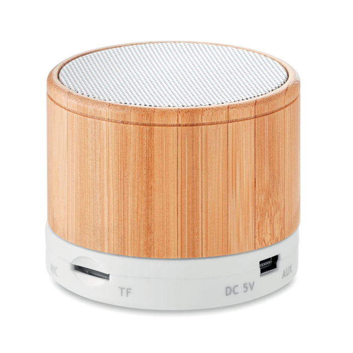 ROUND BAMBOO Altavoz bambú inalámbrico - Tecnología - Regalo Promocional Personalizado - imagen 7