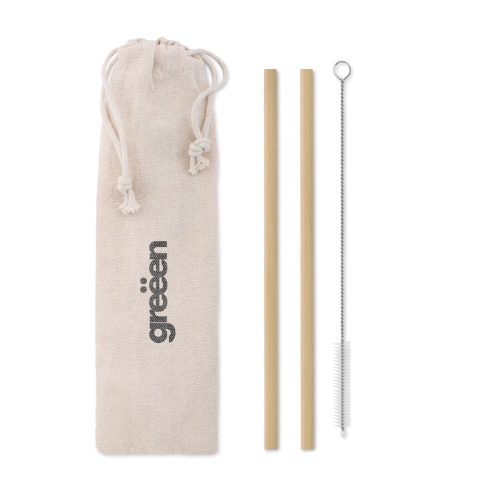 NATURAL STRAW Pajita bambú cepillo funda - Otros accesorios cocina - Regalo Promocional Personalizado - imagen 3
