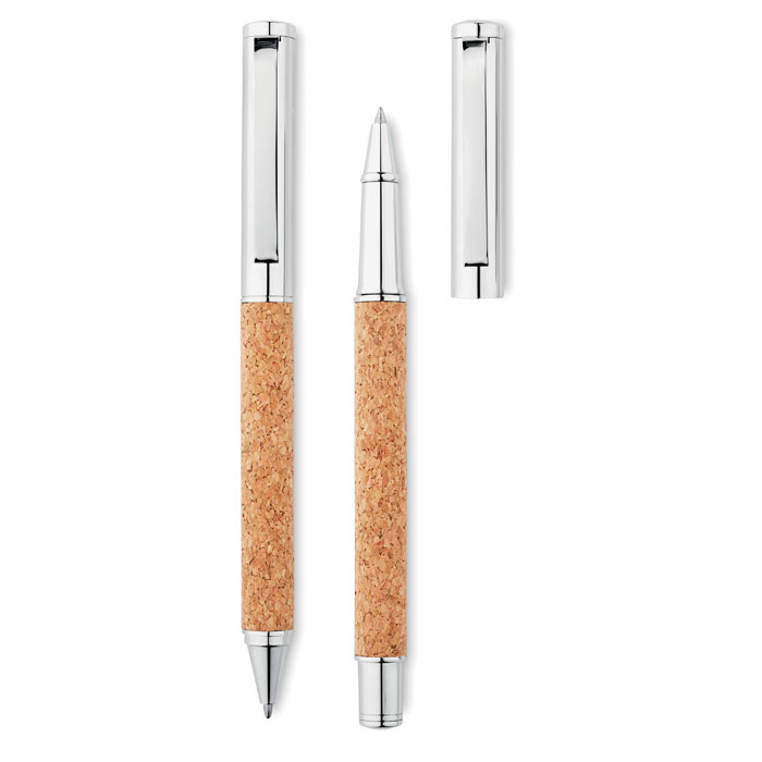 QUERCUS Set bolígrafo y roller corcho - Set de escritura personalizados - Regalo Promocional Personalizado - imagen 4