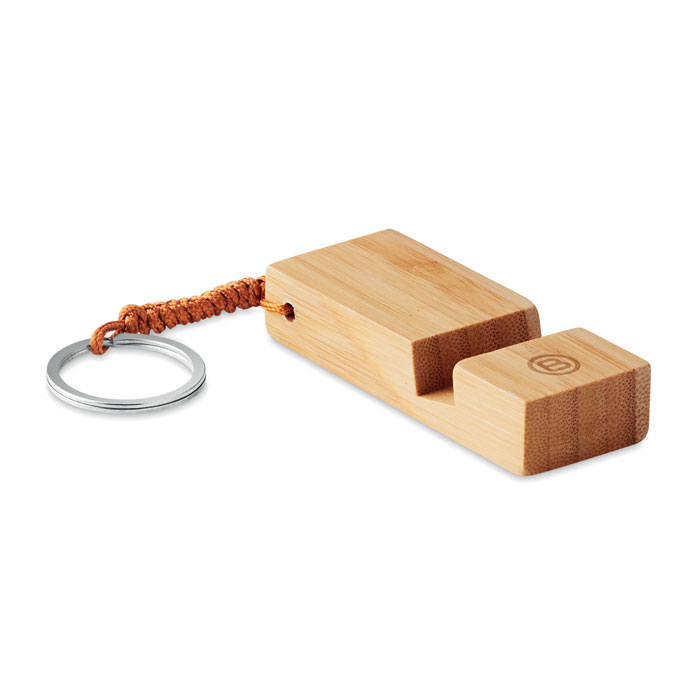 TRINEU Llavero de bambú con soporte - Llaveros, pins y chapas - Regalo Promocional Personalizado - imagen 4
