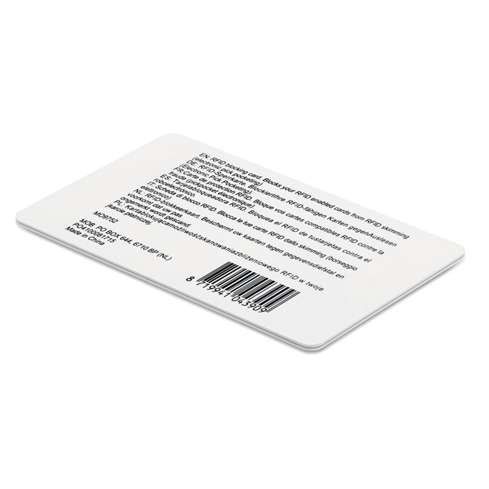 BLOCKING Tarjeta RFID bloqueo - Tecnología - Regalo Promocional Personalizado - vista alternativa