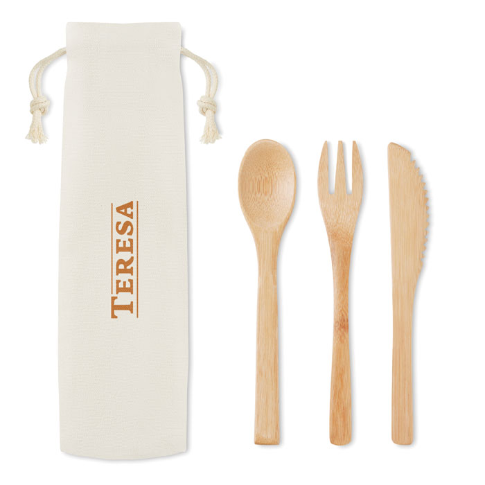 SETBOO Set de cubiertos de bambú. - Otros accesorios cocina - Regalo Promocional Personalizado - imagen 3