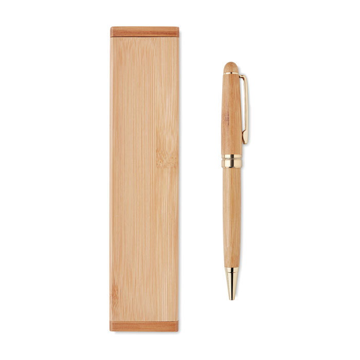 ETNA Bolígrafo giratorio de bambú - Escritura - Regalo Promocional Personalizado - imagen 2