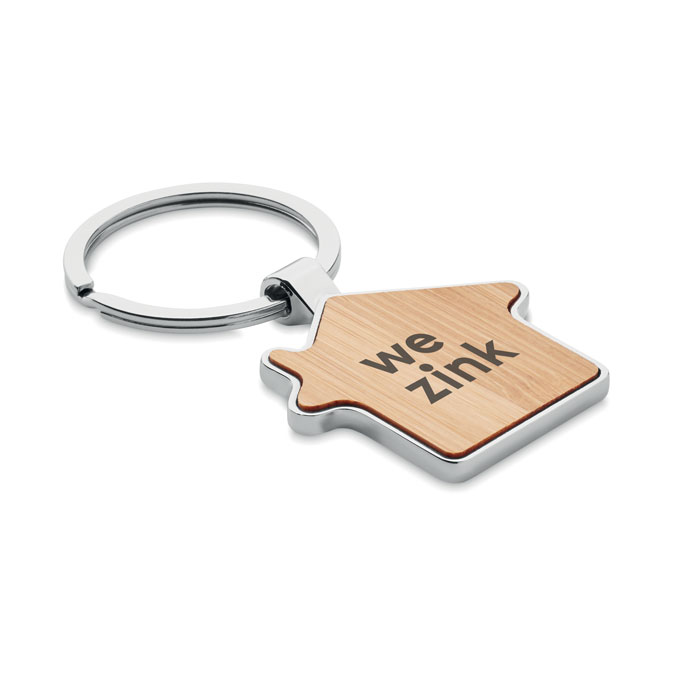 BURNIE Llavero casa y bambú - Llaveros, pins y chapas - Regalo Promocional Personalizado - imagen 4