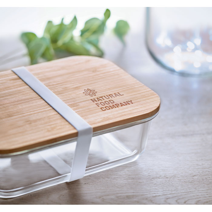 TUNDRA LUNCHBOX Fiambrera vidrio y tapa bambú - Hogar - Regalo Promocional Personalizado - imagen 6