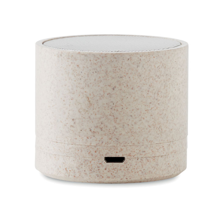 ROUND BASS+ Altavoz inalámbrico paja trigo - Tecnología - Regalo Promocional Personalizado - imagen 6