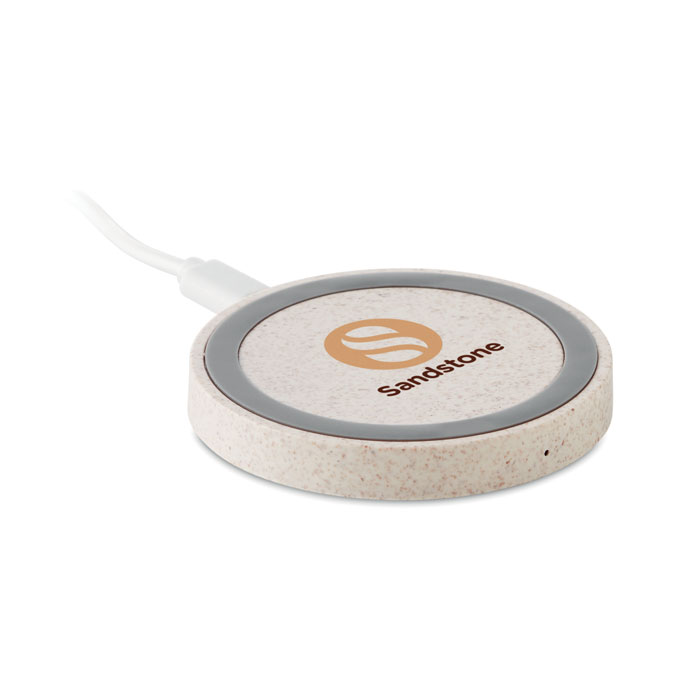 PLATO+ Cargador inalámbrico paja trigo - Tecnología - Regalo Promocional Personalizado - imagen 5