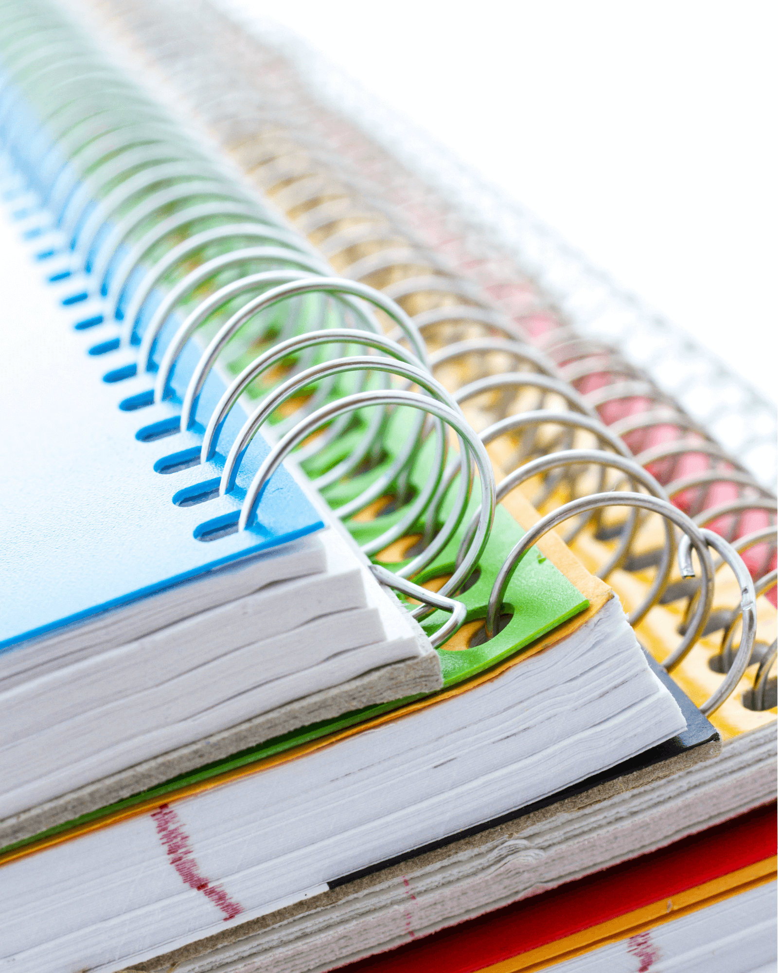 Cuadernos personalizados de todos los modelos con anillas, sin anillas, de todos los colores.