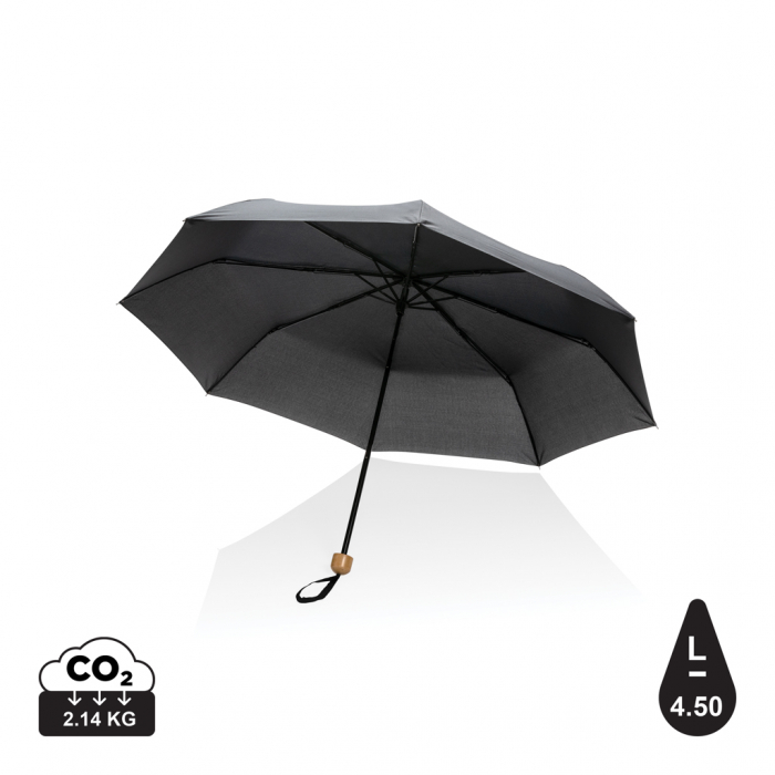Mini paraguas RPET 190T de bambú 20.5″ Impact AWARE ™, Regalos de empresa  personalizados