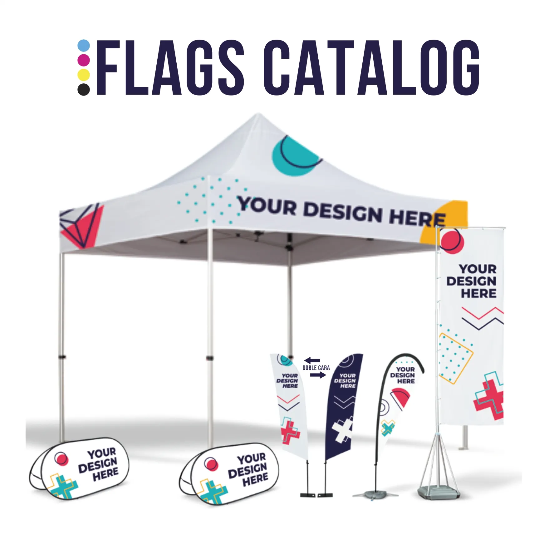Catálogo banderas y carpas publicitarias personalizadas para empresas